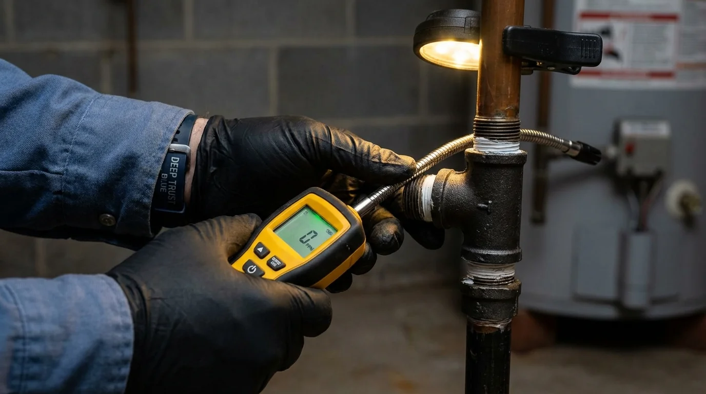 Gas leak detection with electronic sniffer by Johns Plumbing LLC in Dinuba