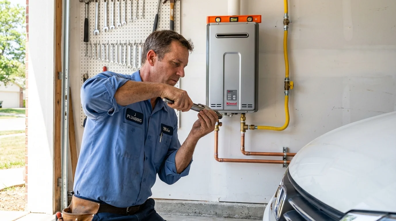 Tankless water heater installation by a Johns Plumbing LLC plumber in Dinuba